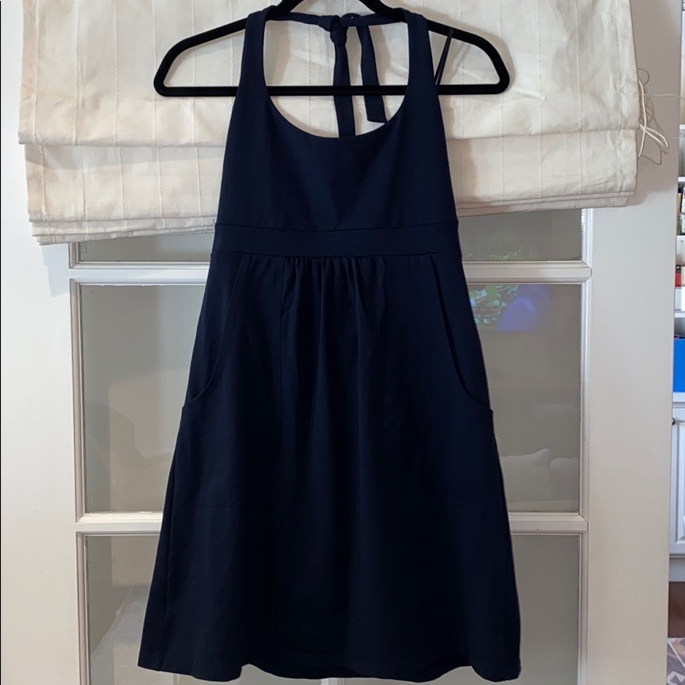 Susana Monaco Navy Halter Dress, Large